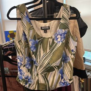 Kasper sleeveless tropical print blouse 10p